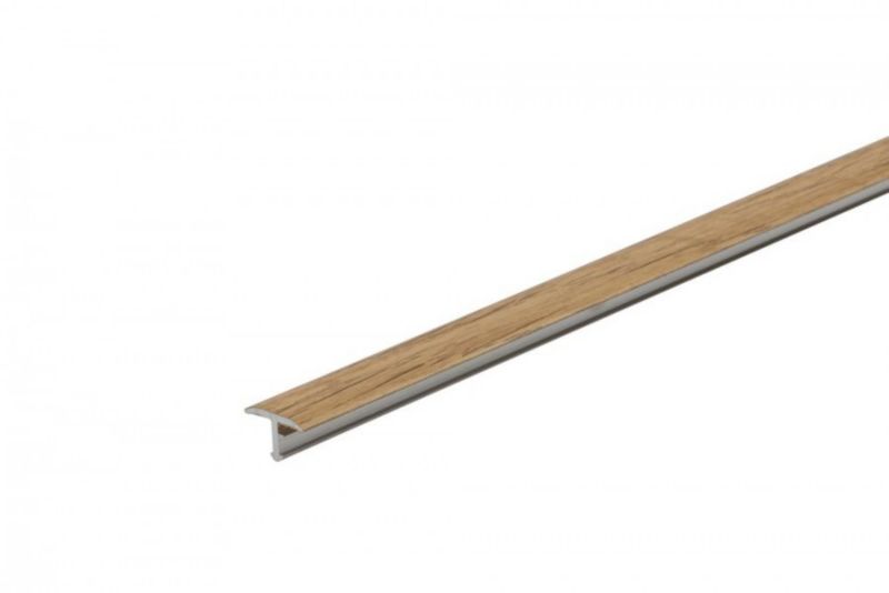 Overgangsprofil T-form 250 cm Brun Egetræseffekt 14 mm
