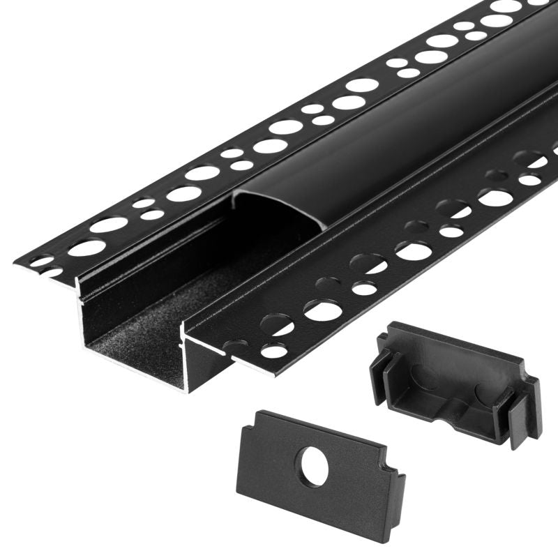 LED-profil XUDO GK 20 mm 2 m mat-sort med mat-sort klos 1 stk.