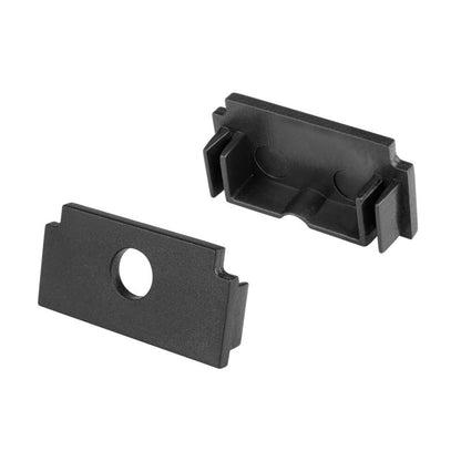 LED-profil XUDO GK 20 mm 2 m mat-sort med mat-sort klos 1 stk.