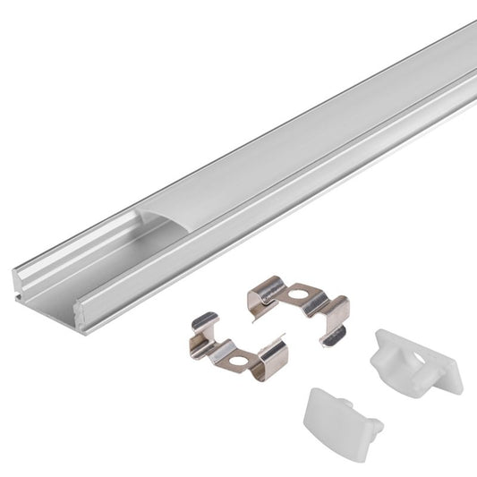 XUDO LED-profil til overflademontage 2 m mat-sort med mat-sort klos 1 stk.