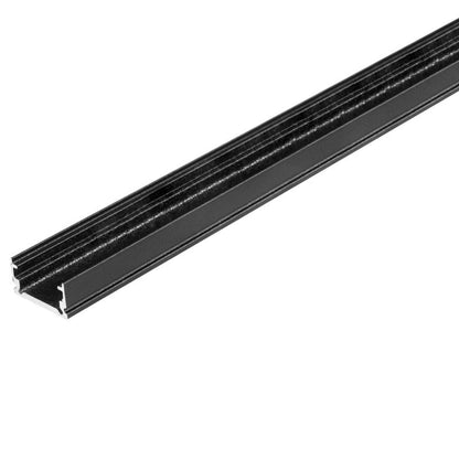 XUDO Slim LED-profil 2 m mat-sort med mat-sort klos, 1 stk.
