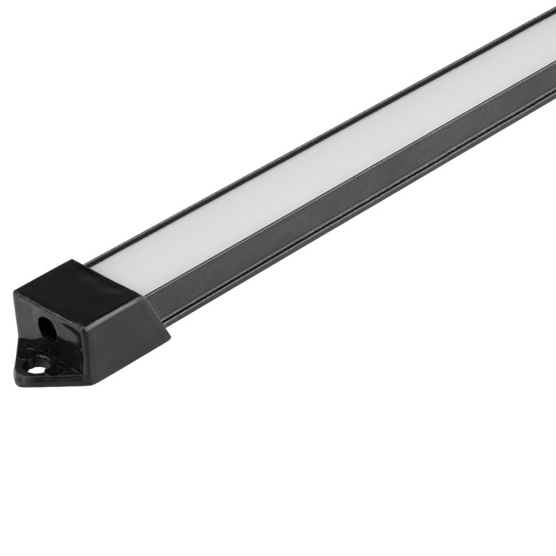 XUDO Slim LED-profil 2 m mat-sort med mælkehvid skærm, 1 stk.