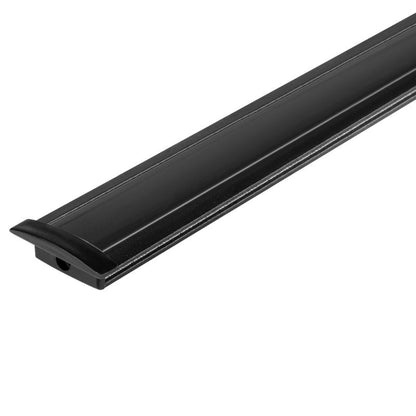 XUDO indbygget LED-profil GK 20 mm 2 m mat-sort med mælkehvid skærm, 1 stk.