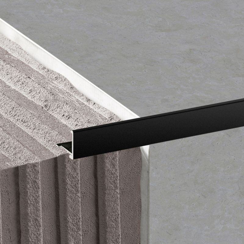 Aluminium Hjørneprofil 10 mm Udvendig Sort Mat 2,5 m