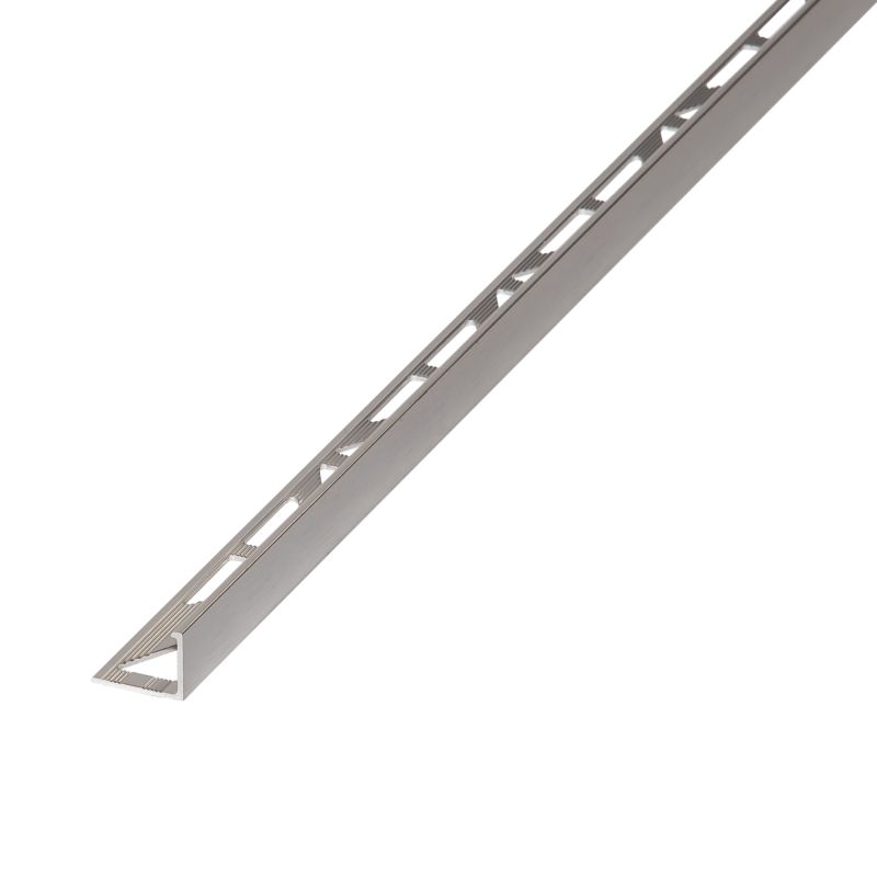 Aluminium Hjørneprofil 12,5 mm Sølv Børstet 2,5 m