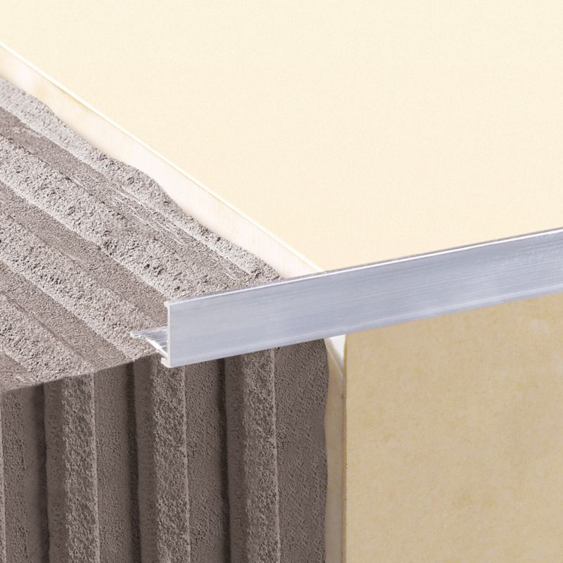 Aluminium Hjørneprofil 12,5 mm Sølv Børstet 2,5 m