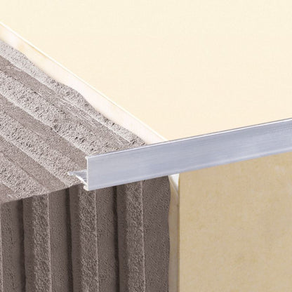 Aluminium Hjørneprofil 12,5 mm Sølv Børstet 2,5 m