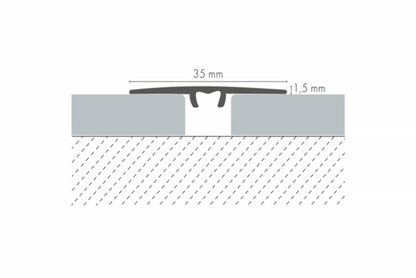 Aluminiumsprofil T-Profil 35 mm Eg Lys 0,93 m