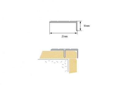 Aluminium Trappeprofil L-formet 200 cm Sølv Mat