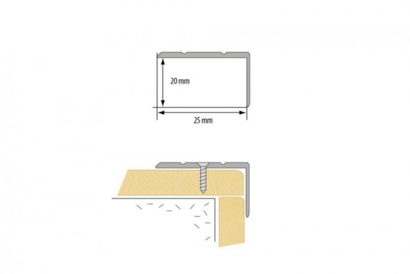 Aluminium Trappeprofil L-formet 270 cm Sølv Mat