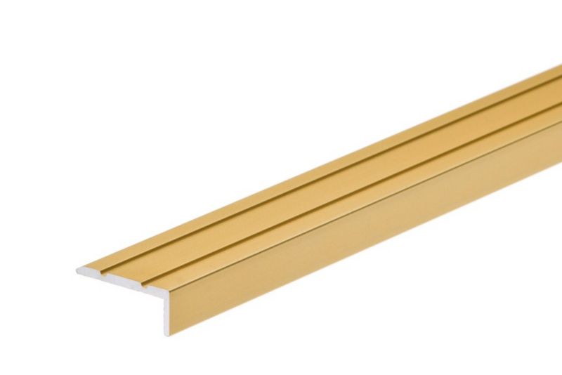 Aluminium Trappeprofil 25x10 mm Guld Mat 200 cm