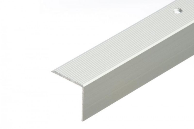 Aluminium Trappeprofil L-formet Sølv Mat 200 cm