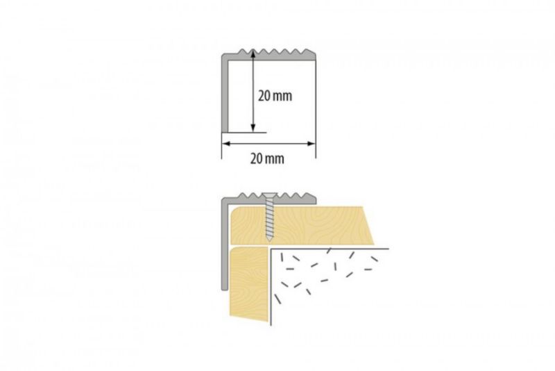 Aluminium Trappeprofil Riflet 200 cm Champagne