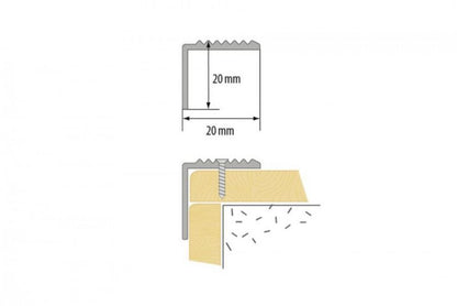 Aluminium Trappeprofil Riflet 200 cm Champagne