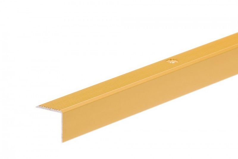 Aluminium Trappeprofil 20x20 mm Guld Mat 100 cm