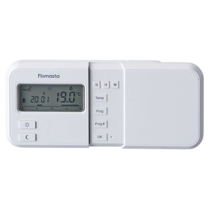 Ugetermostat LCD med Ledning 115x92 mm Hvid