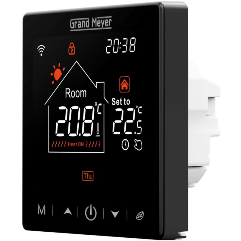 Wi-Fi Termostat SN-20 86x86 mm Sort