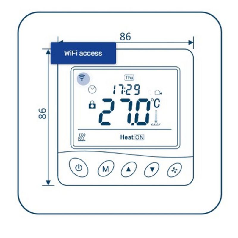 Termostat til Gulvvarme W350 Wi-Fi 16A Hvid