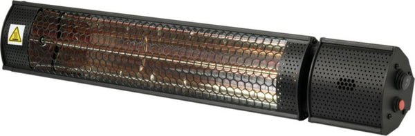 Terrassevarmer 2000W med Fjernbetjening Sort Aluminium