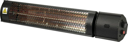 Terrassevarmer 2000W med Fjernbetjening Sort Aluminium