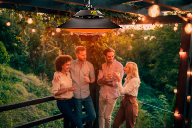 Terrassevarmer Loftmodel 1500W IP44 med Fjernbetjening 90-034