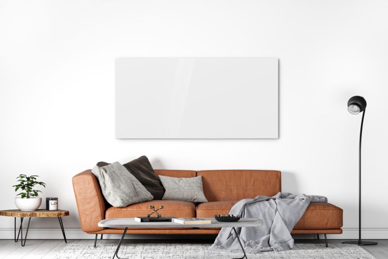 Infrarødt Glaspanel 100x60 cm 650W WiFi Hvid