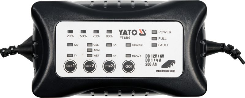 Elektronisk batterioplader Yato 12/6 V 1/4 A 200 Ah