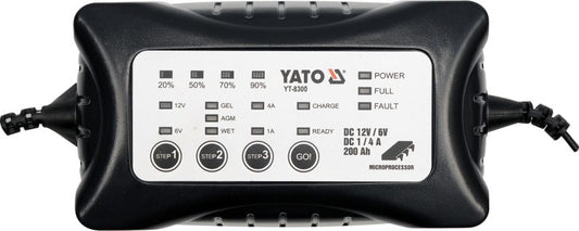 Elektronisk batterioplader Yato 12/6 V 1/4 A 200 Ah