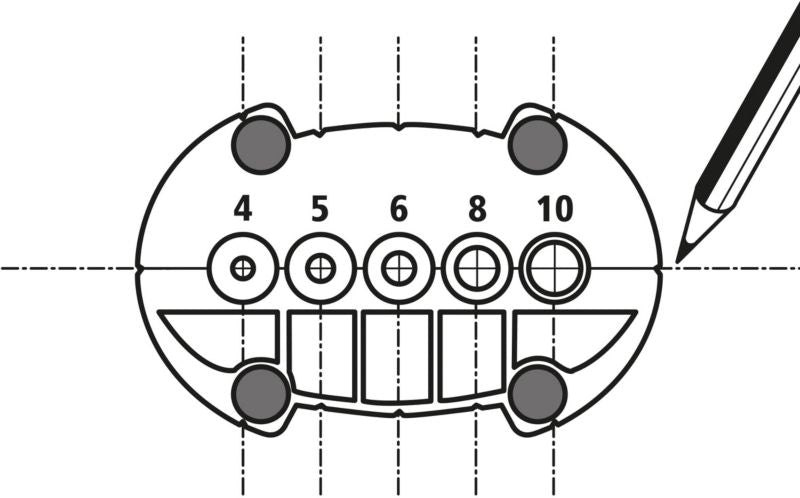Boremåler til bor 4 - 10 mm til wolfcraft 4685000 boremaskine