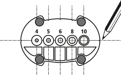 Boremåler til bor 4 - 10 mm til wolfcraft 4685000 boremaskine