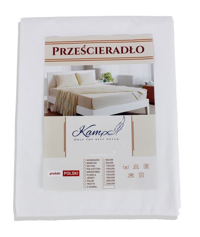 Traditionelt hotel lagen Kam-Pol glat 200x200 hvid 1 stk.