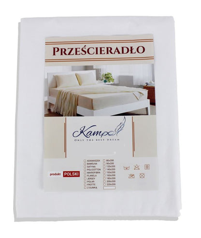 Traditionelt hotel lagen Kam-Pol glat 200x200 hvid 1 stk.