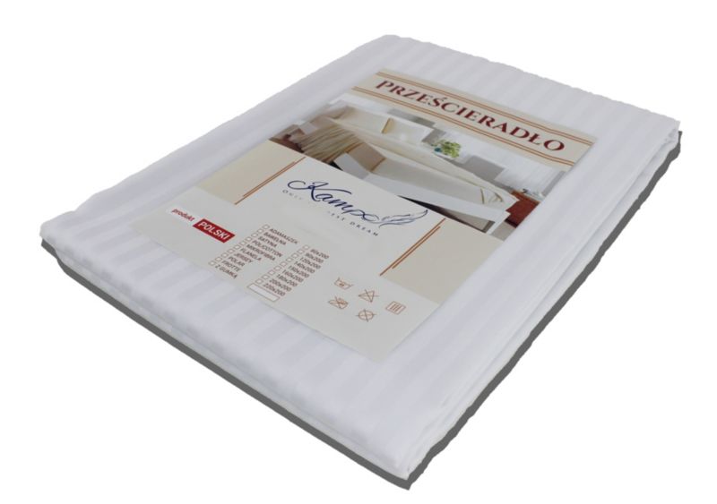 Traditionelt hotel lagen Kam-Pol glat 220x260 hvid 1 stk.