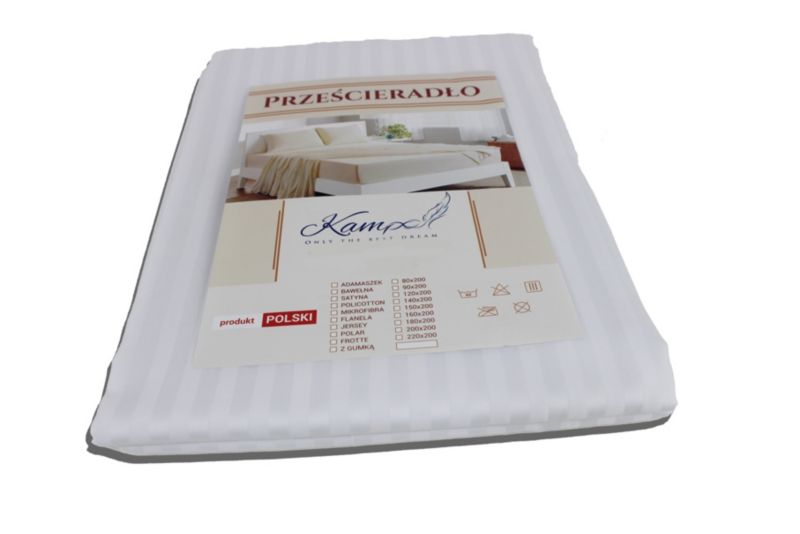 Traditionelt hotel lagen Kam-Pol glat 220x260 hvid 1 stk.