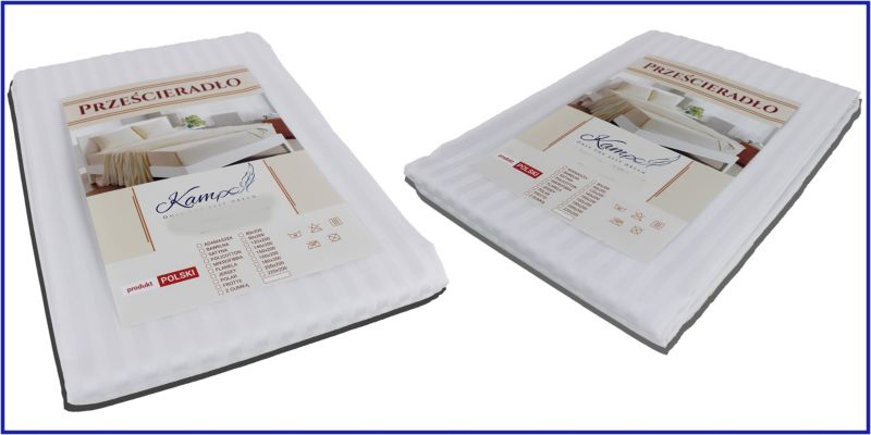 Traditionelt hotel lagen Kam-Pol glat 220x260 hvid 1 stk.