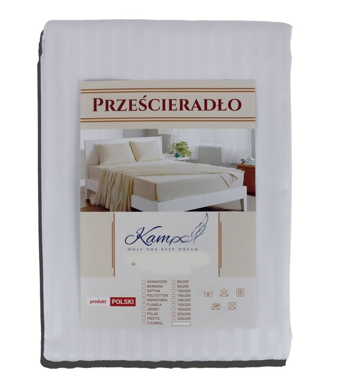 Traditionelt hotel lagen Kam-Pol glat 220x260 hvid 1 stk.