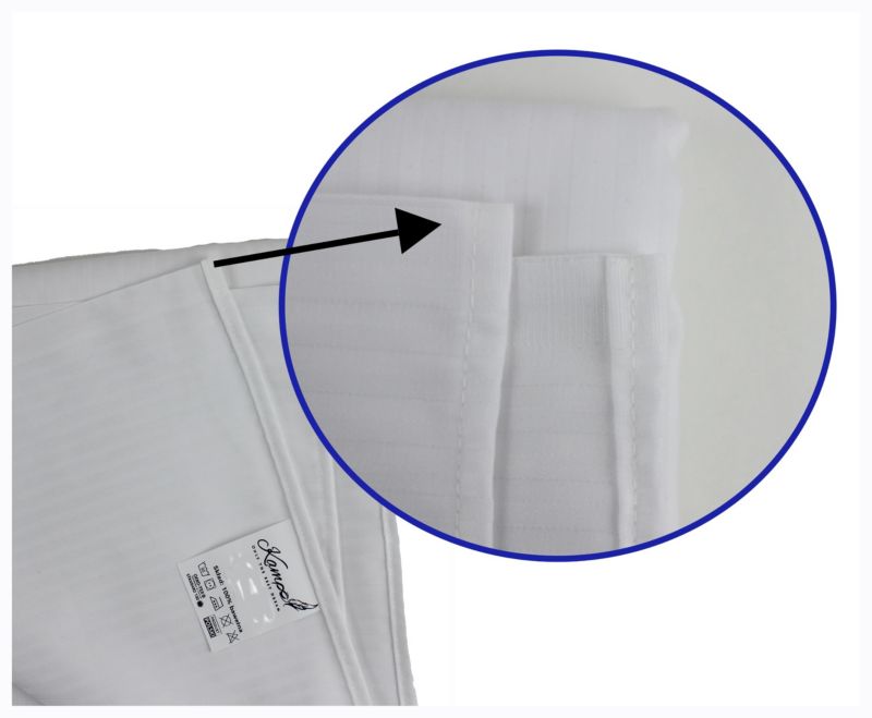 Traditionelt hotel lagen Kam-Pol glat 220x260 hvid 1 stk.