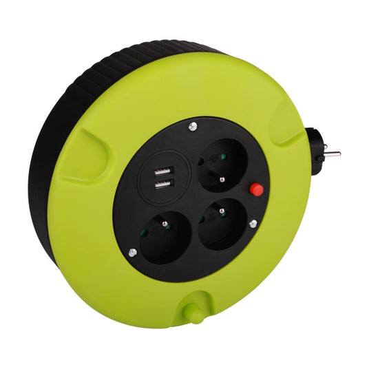 Germina kabeltromle 5 meter med USB, 1 stk.