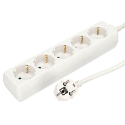 Bærbar hjemmeforlænger Edo Logan S White 5-vejs Schuko 3 m EDO777572 1 stk.