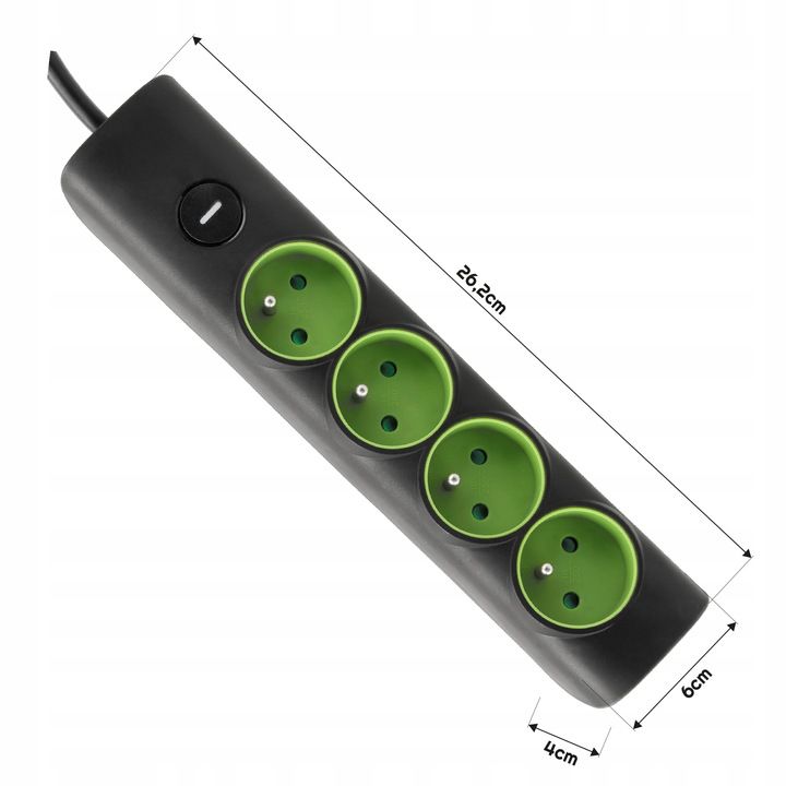 Germina strømforsyningsliste med afbryder, 3 stik, 1,4 m, 3680W, 16A, 1 stk.