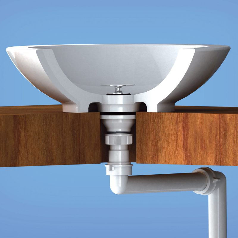 Lira syfonforlængelse til tykke bordplader, 1 stk