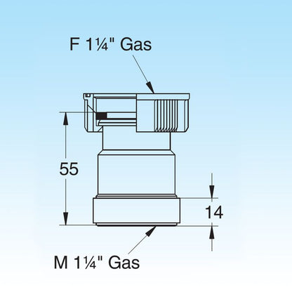 Lira syfonforlængelse til tykke bordplader, 1 stk