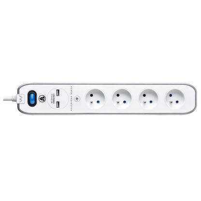 Masterplug forlængerledning 4 x 16 A 3 x 1,5 mm² 2 x USB 2 m hvid