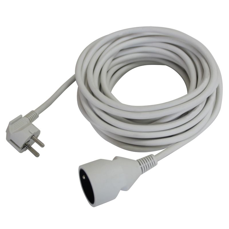 Hvid boligforlængerkabel 3 x 1,5 mm² 10 m