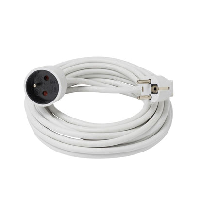 Hvid boligforlængerkabel 3 x 1,5 mm² 10 m