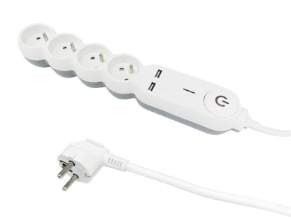 Diall boligforlængerledning 4 x 16 A 2 x USB 2 m