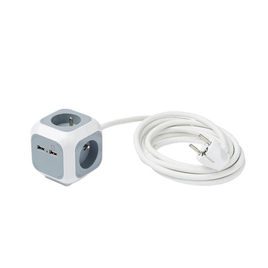 Diall boligforlænger med 4 x 16 A, 2 x USB, 3 m