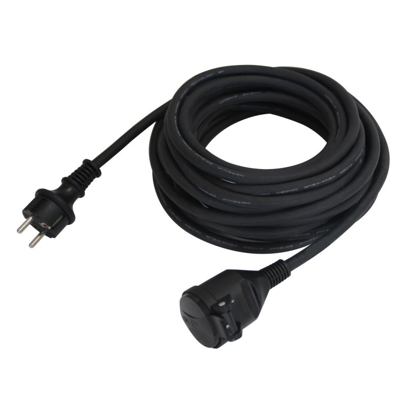 Diall gummikabel haveforlængerledning sort 3 x 1,5 mm² 10 m