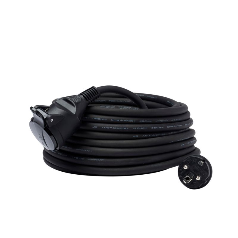 Diall gummikabel haveforlængerledning sort 3 x 1,5 mm² 10 m
