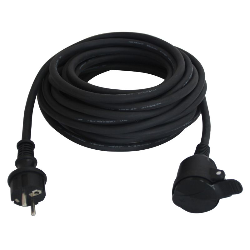 Diall gummikabel haveforlængerledning sort 3 x 1,5 mm² 10 m
